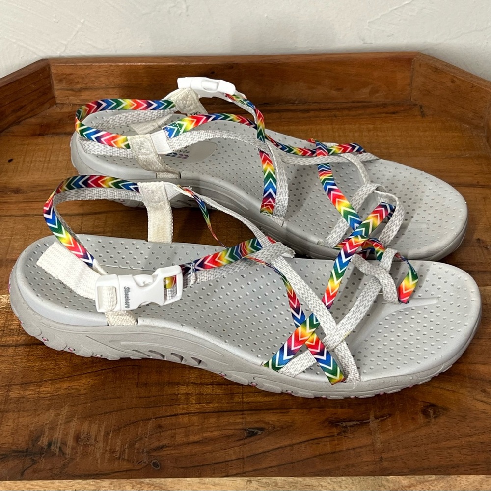 SKECHERS women's reggae-bright sandals size 10 - Picture 3 of 7